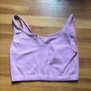 Pink Ribbed Crop Top